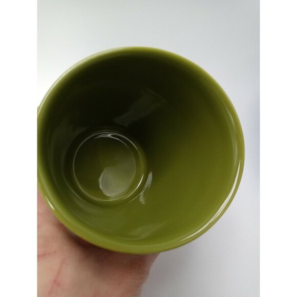 Starbucks Tazo Retired 2011 Mug Green White Slanted Top Handleless Tea Cup 8oz - Picture 4 of 6